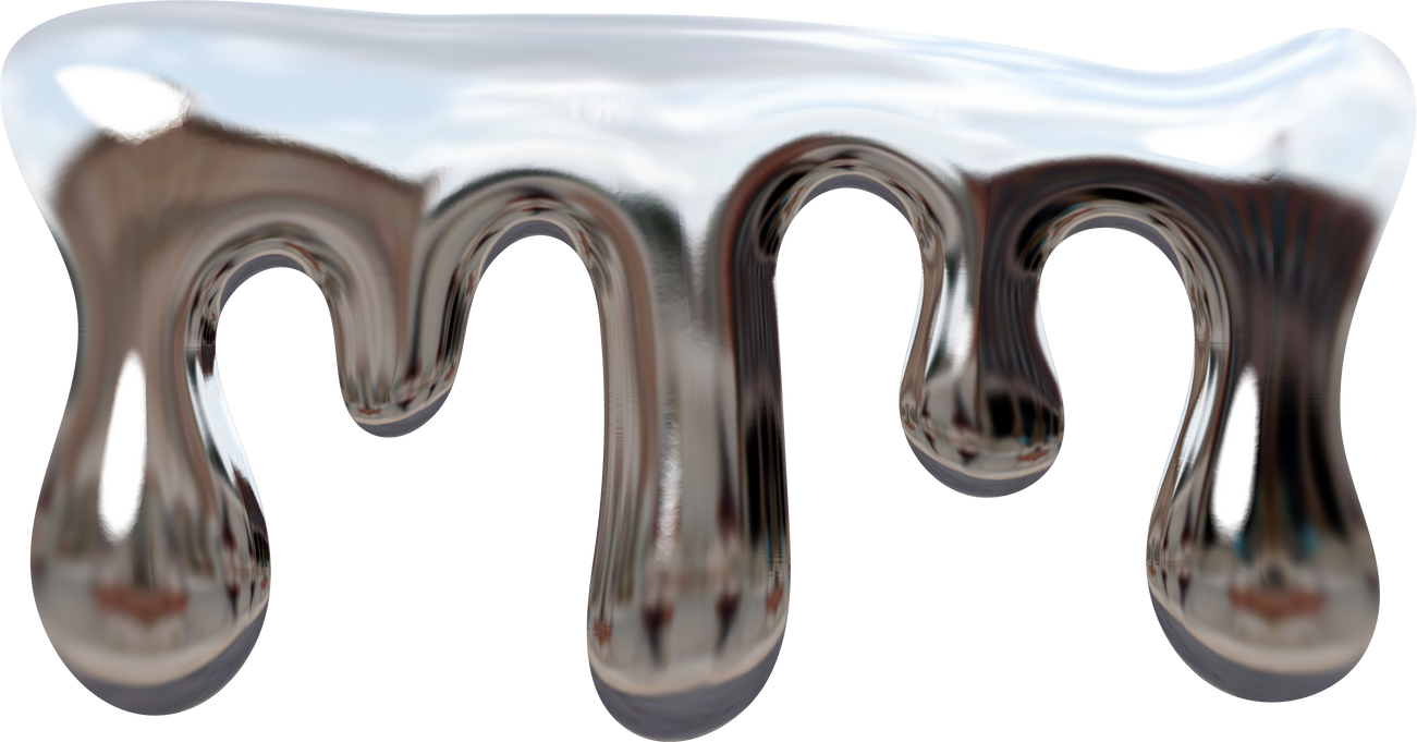 3D Liquid Chrome Bubble